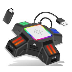 [호환품]PS4 컨트롤러 용 KX 어댑터 xbox 시리즈 x 닌텐도 호환 스위치 액세서리 ps5 게임용 키보드 마우스