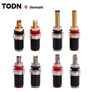 4mm 바나나 플러그 용  용접 구리 스피커 앰프 터미널 블랙 & 레드 4 개