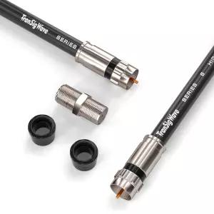 TransSigWave 75FT RG6 동축 케이블 세트 - 고속 인터넷 광대역 및 디지털 TV 공중 위성 스카이 연장 날씨