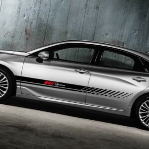 2개 자동차 차체 사이드 스트라이프 DIY 데칼 튜닝 로고 스티커 혼다 무겐 타이퍼 어코드 에어웨이브 아반