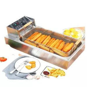 전기튀김기 20리터 이중 업소용 가정용 탁상용 소형 치킨 돈까스 튀김기계