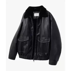 매장정품 VTWO 8293 빈티지 워싱 무스탕 (BLACK)