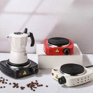 소형 모카포트 캠핑용 버너 인덕션 전기 검정색 캠핑 조절 메이커 커피 2구 세트 드리퍼