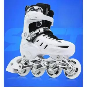 입문용 롤러브레이드 성인 인라인스케이트 일반바퀴 화이트 기본 S 비점등