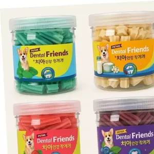 덴탈프 강아지 개껌 치아건강 간식 4종 민트 우유 딸기 블루베리 블루베리맛