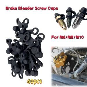 203040PCS 브레이크 블 리더 스크류 캡 그리스 Zerk 피팅 고무 먼지 커버 블랙 자동차 바이크 오토바이 M6M