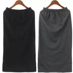 여자 면 H라인 일자 롱 치마 스커트 활동성 옆트임 jho4+2ruF