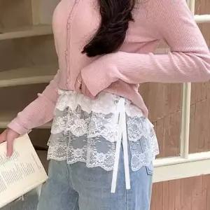 프릴 시스루 레이어드 랩스커트 밴딩 이너 속치마 랩 (WFKBRPH)