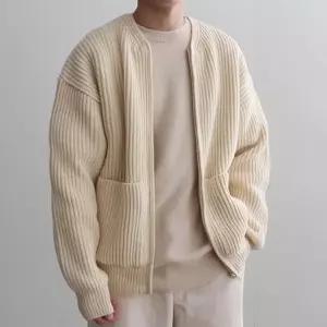 남자 루즈핏 집업 니트 가디건 포켓포인트 아우터 편한 코디 데일리룩