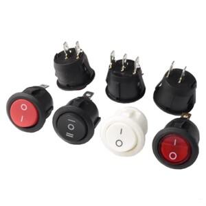 ON OFF 라운드 로커 스위치 푸시 단추 6A 250VAC 2 핀 3 1 개