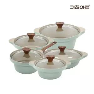 키친아트 와이즈 IH 인덕션용 세라믹코팅 냄비세트 5종(편수18+양수16+20+24+전골24)