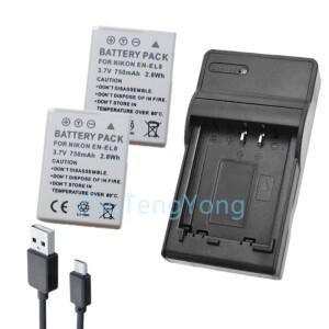 니콘 EN-EL8 쿨픽스 S50 S51 S52 P1 P2 S3 S6 S7 S8 S9용 충전식 배터리