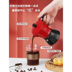 Bincoo 모카포트 에스프레소 기기 결혼 휴대용포트 메이커 에스프레소포트 빨강 이중