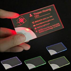 LED 발광 명함 라이트 투명 네임 태그 보드 배터리 전원 DIY 수집 남편 남자친구 남성용