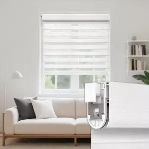 그랑데코르 노 드릴 무선 얼룩말 블라인드 듀얼 레이어 조명 필터링 주간 및 야간 롤러 그늘막 가정용