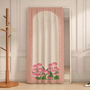 가림천 전신거울가리개 패브릭 옷방 옷장 전신거울 책장