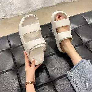 [하프클럽/]남여공용 데일리 심플 쿠션 샌들 키높이 여름 슬리퍼