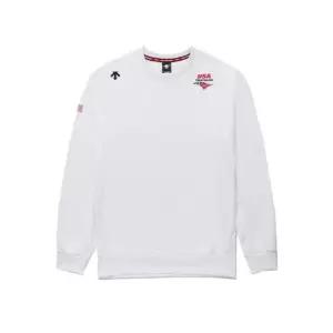 데상트 남성 USAT 기모 스트레치 맨투맨 AQ111IHT11-WHT0