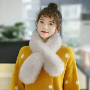 라쿤퍼 목도리 리얼 겨울 모피 천연 워머 스카프 여성 넥 페이크 여우털