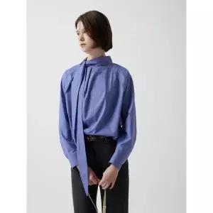 [ZOOC](타임스퀘어점패션관)코튼 블렌디드 타이 블라우스 Z254MSC015