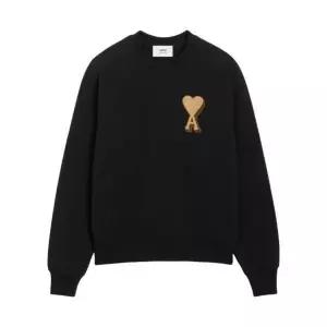 [아미]AMI de Coeur Cotton Sweatshirt Black 아미 빅 하트 로고 코튼 스웨트셔츠 블랙