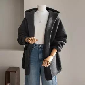 (안나앤플러스) 볼링 후드 가디건[가디건ECU42] 빅사이즈