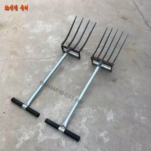 로타리삽 마늘 수확 도구 감자 농기구 가정용 고구마 쇠스랑 생강 파기 4개 갈퀴 4톱니