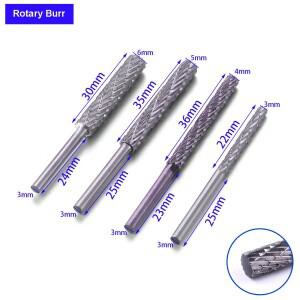 1PC 로터리 버 커터 고속 강철 파일 3x3/4/5/6mm Dremel 액세서리 밀링 드릴 비트 조각