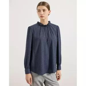 [하프클럽/레노마레이디]프릴 자수 셔링 블라우스-CF11BL010