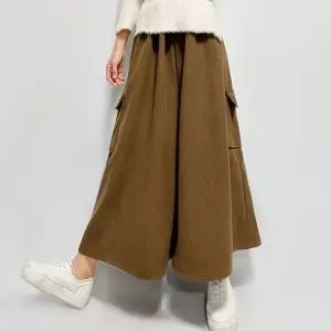 [퍼니메이커]골덴 코듀로이 와이드 기모 치마바지 슬랙스 ra 코듀로이팬츠 와이드팬츠 골덴바지 버뮤다팬츠