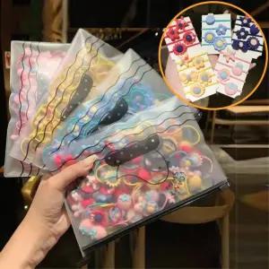 지퍼백 귀요미 머리끈 헤어끈 세트 트렌드 인기 6종 (20p) 유아 머리끈