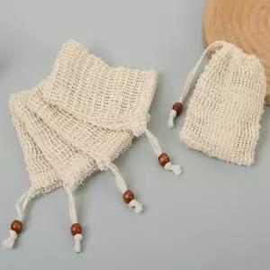 ( )화이트 메쉬 망 소품 파우치 비누 거품망 주머니 2P