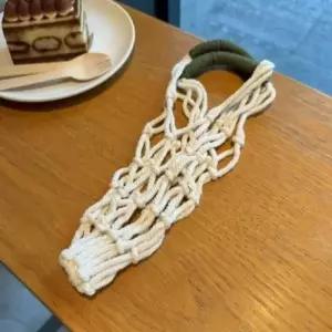 네트 컵 투톤 파우치 텀블러 컬러 망 가방 스트랩