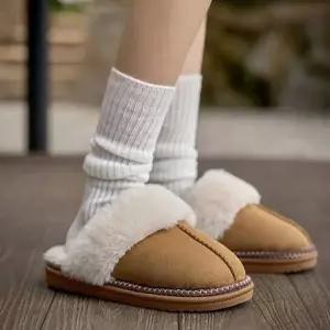 20대 30대 여성 겨울 실내 간편 외출 사무실 퍼 포인트 방한 슬리퍼