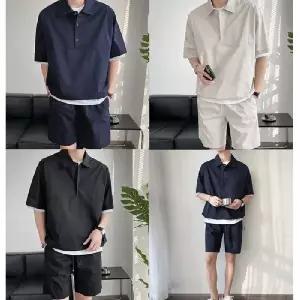 남성 여름 아노락 반팔 반바지 상하의 남자 트레이닝복 세트 KK990