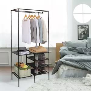 오픈형 조립식 행거 철제 드레스룸 헹거 고정 2단 렉 시스템행거 옷걸이행거 2단행거 미니행거