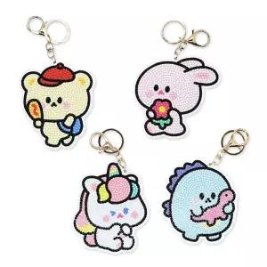 쪼꼬미친구들 보석십자수 키링 ver2 4개 비즈공예 키링만들기 만들기놀이 열쇠고리만들기키트