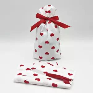 리본 선물포장 봉투 답례품 구디백 레드 하트 50매/지퍼백/세트/유치원/선물/쿠키/예쁜/포장백/포장/캐릭터