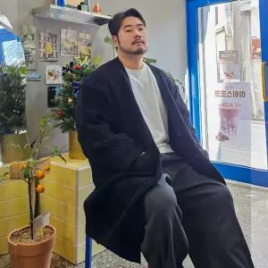 남자 빅사이즈 오버핏 울니트 클래식 기본 롱 가디건 MB 가을 겨울 브이넥 단추 스웨터 레이어드 아우터