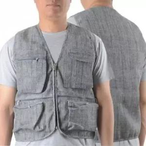 [골드스마일]여름용 남성 인견 조끼 작업용 스님 절 수행 지퍼포켓 메쉬