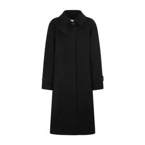 [헤지스]헤지스 여성 [캐시미어] 블랙 벨티드 롱 맥코트 WSCO4D012BK