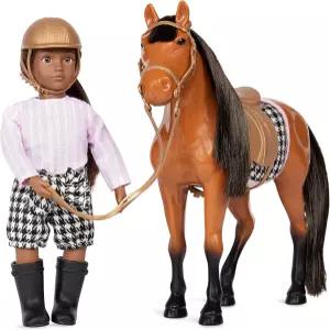 로리 ？ 찬다 시나몬 미니 인형 장난감 말 세트 소형 6인치 모건 옷 동물 및 액세서리가 포함된 놀이 용 3년