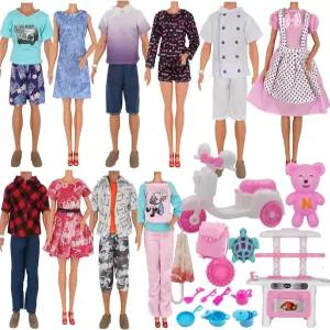 12인치 소년 소녀 인형을 위한 유텡하오 34Pcs 인형 옷과 액세서리 셰프 주방 놀이 세트에는 18개의 의류