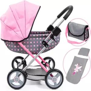 바이엘 프람 코시 페어리 포카 닷 그레이 핑크 - 담요+필로우+핸드백 포함 최대 18인치 인형 3세 인형용+