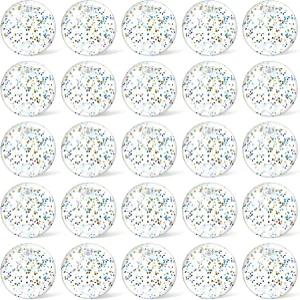 헝다오 25개 풍선 글리터 비치 볼 8인치 미니 투명 부유 색종이 공 용 대량 수영장 테마 파티 장난감