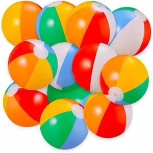 시오네 비치볼 벌크 12팩 - 9인치 여름 물놀이용 풍선 수영장 장난감 하와이 열대 테마 파티 장식으로 용품