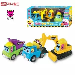 지나월드 핑크퐁 힘센 중장비 자동차 세트 (111508)/탈것/아기/여아/남아/작동/무소음/애기/완구/운전/아동