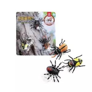 곤충 풀백카3종세트 거미 사슴벌레 딱정벌레 곤충미니/모형/표본/블록/세트/아동/채집/발굴/키트/교구/퍼즐