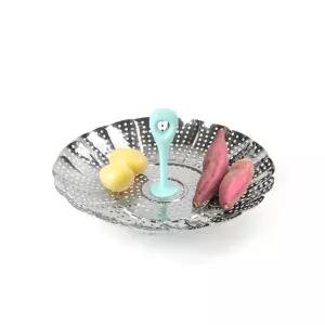 손잡이가 있는 접이식 스텐 찜기 28cm 찜채반 찜시트 삼발이 만두 주방 용품