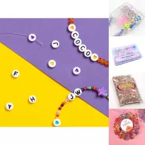 7mm 이니셜 알파벳비즈/만들기/알파벳/세트/천사/비즈공예/재료/목걸이/아크릴/시드/키링비/보석/레진